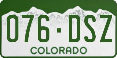 CO license plate 076DSZ