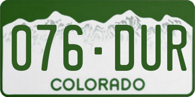 CO license plate 076DUR