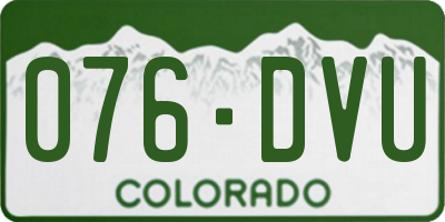 CO license plate 076DVU