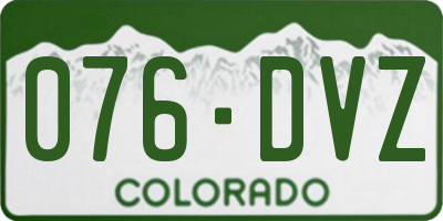 CO license plate 076DVZ