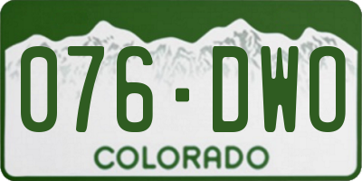 CO license plate 076DWO