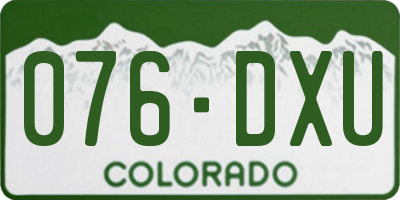 CO license plate 076DXU