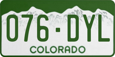 CO license plate 076DYL