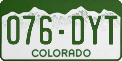 CO license plate 076DYT