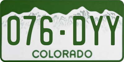 CO license plate 076DYY