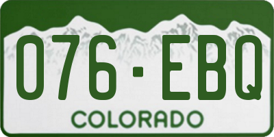 CO license plate 076EBQ