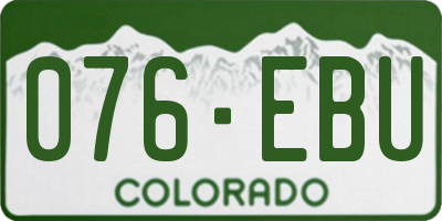 CO license plate 076EBU