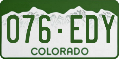 CO license plate 076EDY