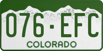 CO license plate 076EFC
