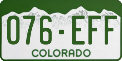 CO license plate 076EFF