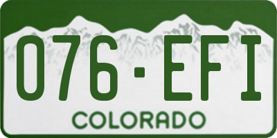 CO license plate 076EFI