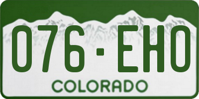 CO license plate 076EHO