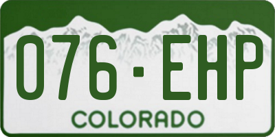 CO license plate 076EHP