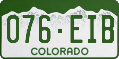 CO license plate 076EIB