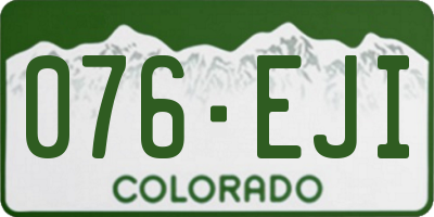 CO license plate 076EJI