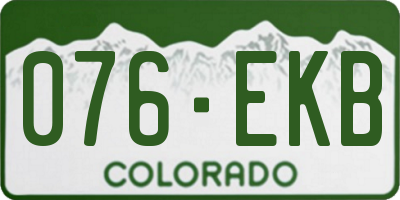 CO license plate 076EKB