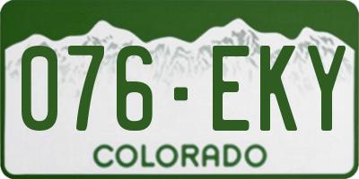 CO license plate 076EKY