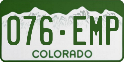 CO license plate 076EMP