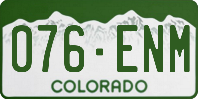 CO license plate 076ENM