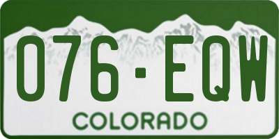 CO license plate 076EQW