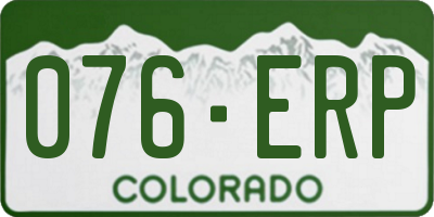 CO license plate 076ERP
