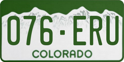 CO license plate 076ERU