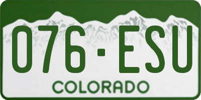 CO license plate 076ESU