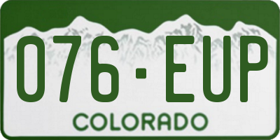 CO license plate 076EUP
