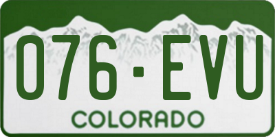 CO license plate 076EVU