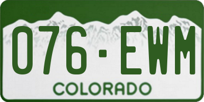 CO license plate 076EWM