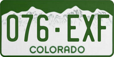 CO license plate 076EXF