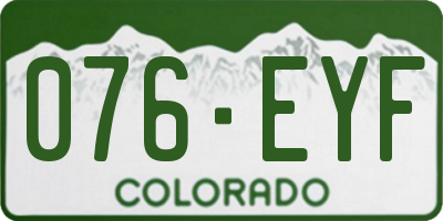 CO license plate 076EYF