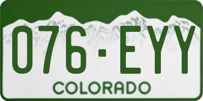 CO license plate 076EYY
