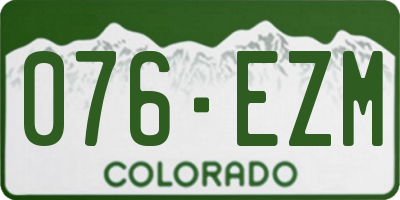 CO license plate 076EZM