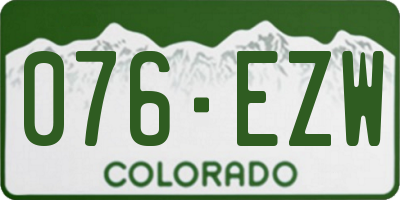 CO license plate 076EZW