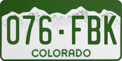 CO license plate 076FBK