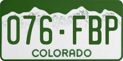 CO license plate 076FBP