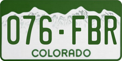 CO license plate 076FBR