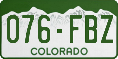 CO license plate 076FBZ