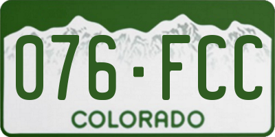 CO license plate 076FCC
