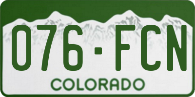 CO license plate 076FCN