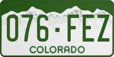 CO license plate 076FEZ