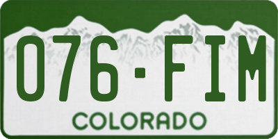 CO license plate 076FIM