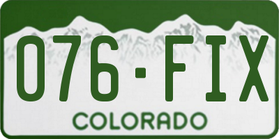 CO license plate 076FIX