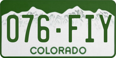 CO license plate 076FIY
