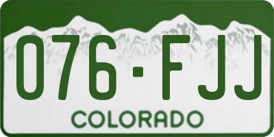 CO license plate 076FJJ
