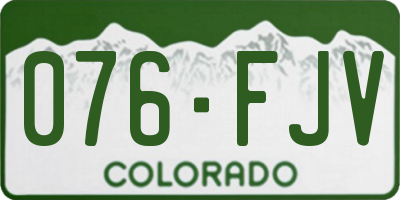 CO license plate 076FJV
