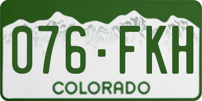 CO license plate 076FKH
