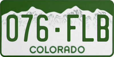 CO license plate 076FLB