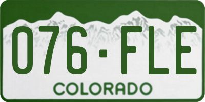 CO license plate 076FLE
